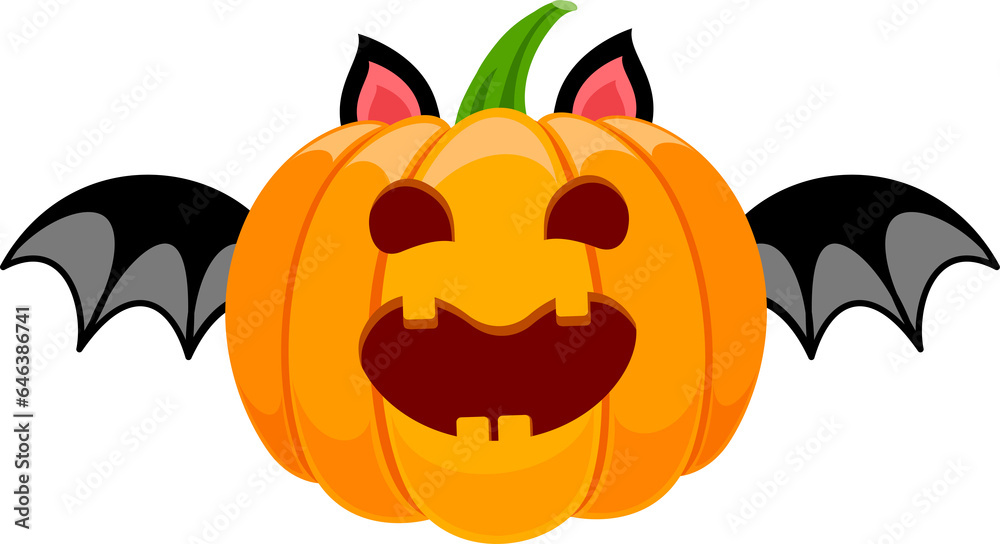 Cartoon pumpkin character design. Trick or treat, Happy Halloween day concept. Illustration.