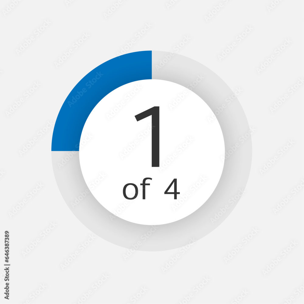 simple and modern style of progress bar number with round shape. flat design editable vector for ui element, presentation or infographic
