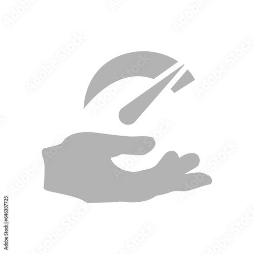 speedometer hand icon on a white background, vector illustration