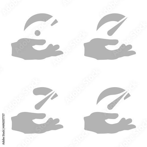 speedometer hand icon on a white background, vector illustration