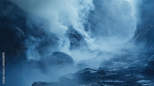 Tourists, mountain climbers, stand as the clouds enter the valley.