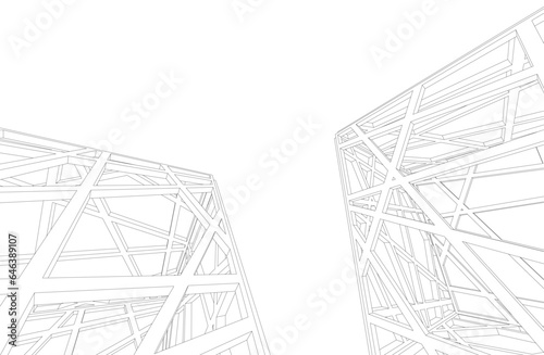 Architectural background. Cube lattice construction
