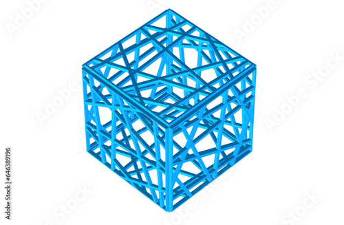 Architectural background. Cube lattice construction