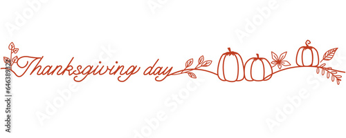 Thanksgiving day illustration. Simple hand drawn decoration Calligraphy for Thanksgiving day. Autumnal festival, Autumn decoration. vector illustraiton.