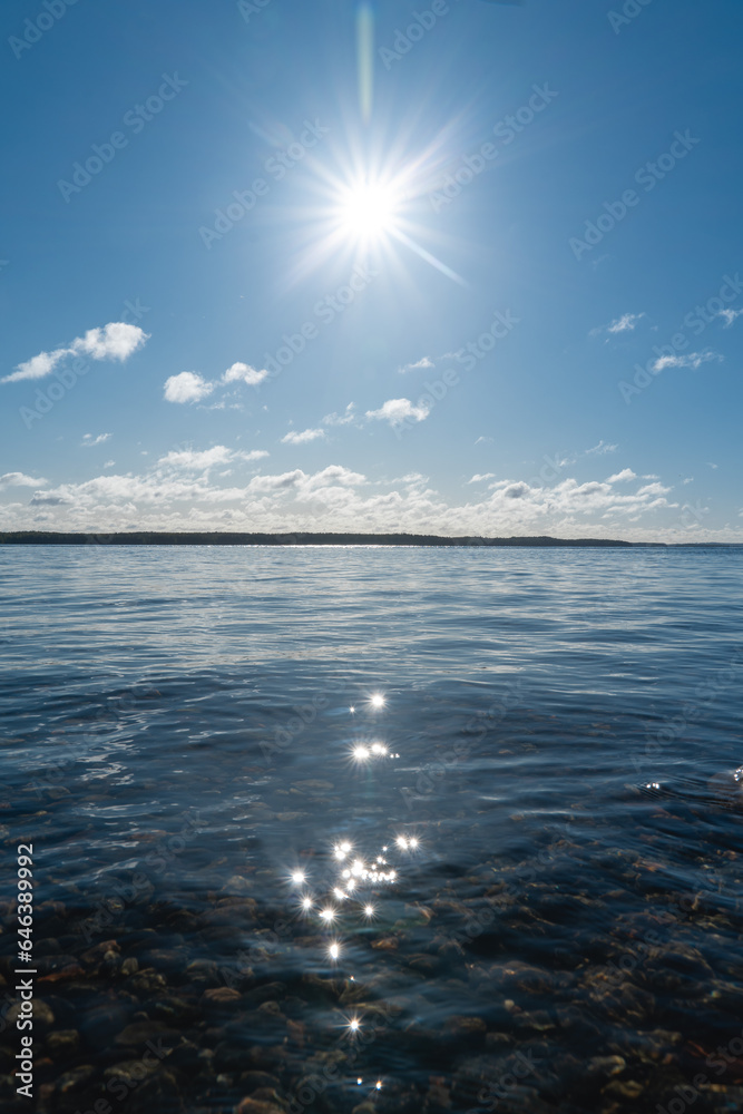 Fototapeta premium beautiful lake landscape during summer. photo takein in finland