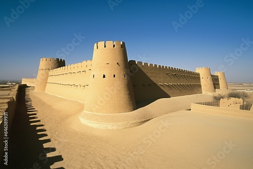 A significant fortress in Riyadh, Saudi Arabia. Generative AI photo