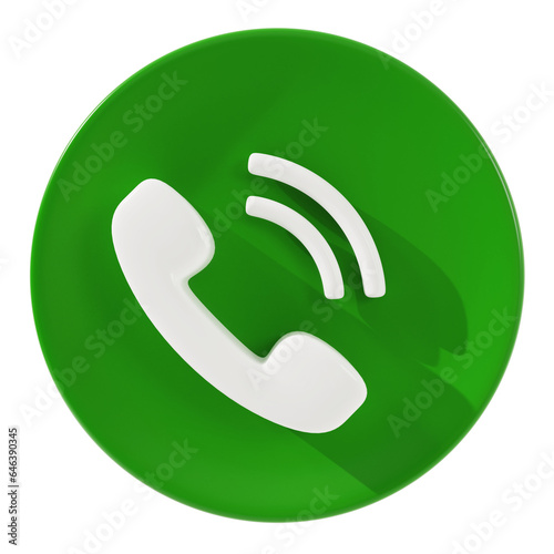 Telephone and sound icon 3d Rendering.