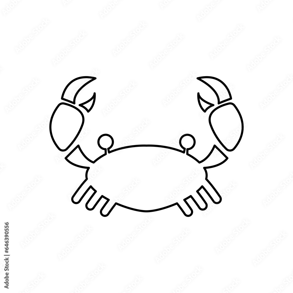Fototapeta premium crab icon on a white background, vector illustration