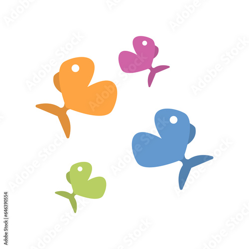 icon of colorful fishes on a white background, vector illustration