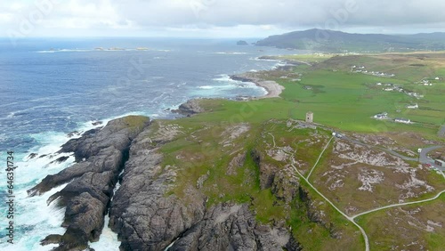 Banba's Crown aerial view, Malin Head, Ireland's northernmost point, Wild Atlantic Way. Co. Donegal photo