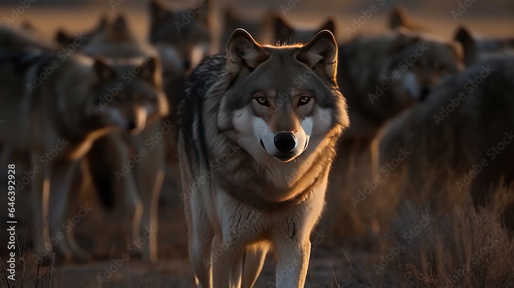 Wolf Pack Unites in the Wilderness, A Display of Strength and Unity Wolf Pack Unites in the Wilderness, A Display of Strength and Unity