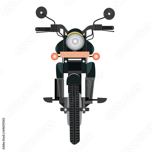 Vector illustration of Motorbike in front view. 