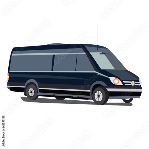 Vector illustration of Minivan Car in side view for passenger loading. 