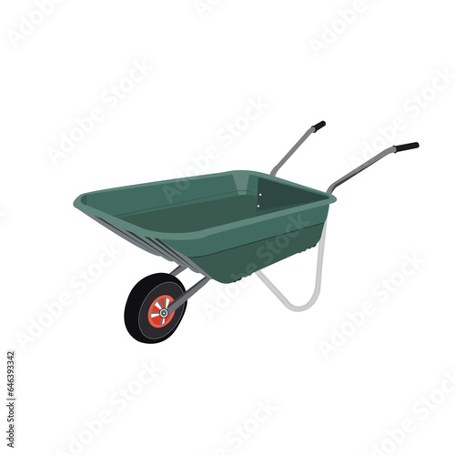 Vector illustration of Wheelbarrow for gardening and construction equipment.
