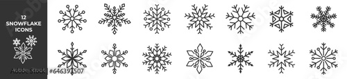 Set of snowflakes icons. Snowflake icons set. Snowflake symbols. Snow icon. Vector illustration.