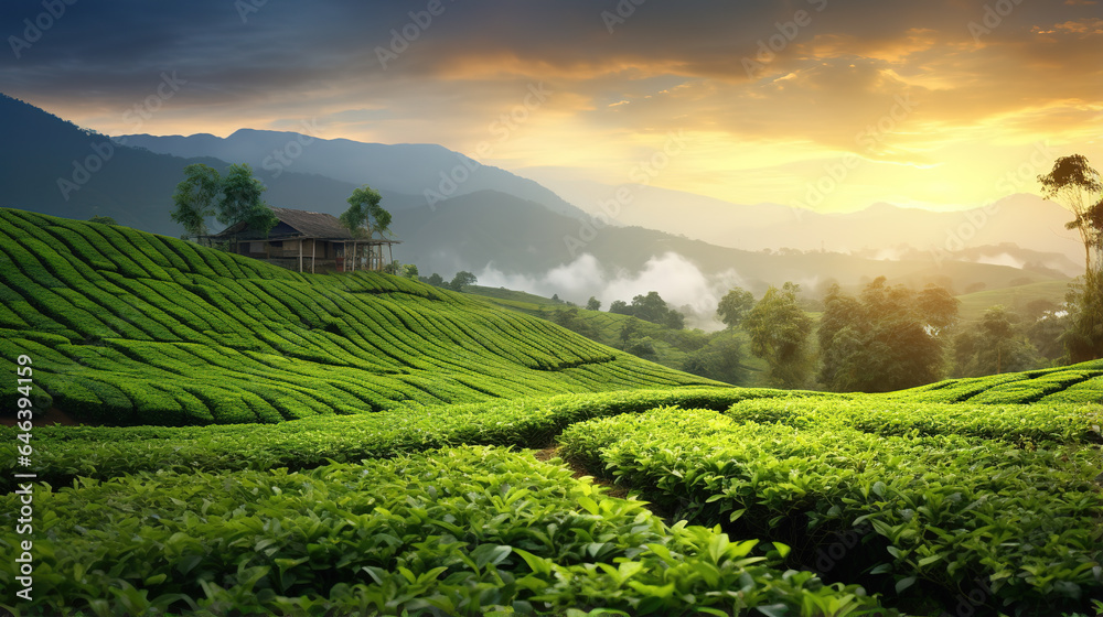 Fototapeta premium Landscape tea plantation in Malaysia 