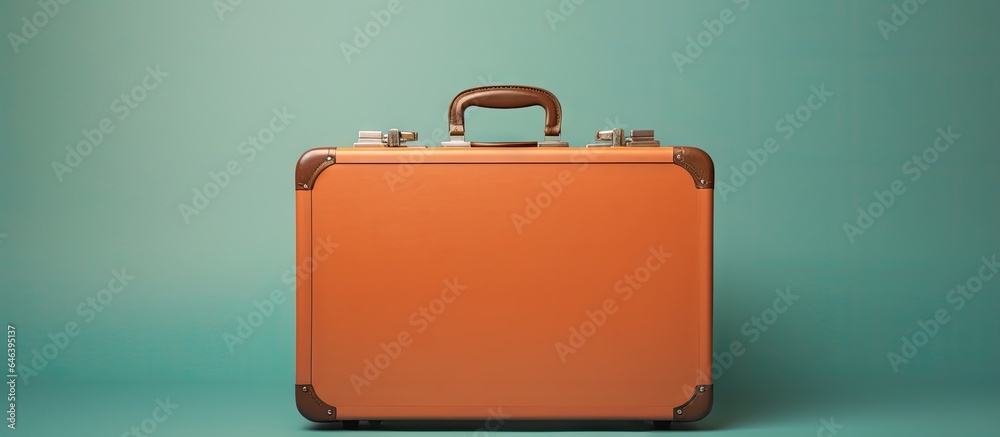 antique luggage isolated pastel background Copy space