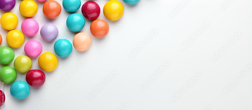 Colorful gummy balls on isolated pastel background Copy space Colorful gummy balls on isolated pastel background Copy space