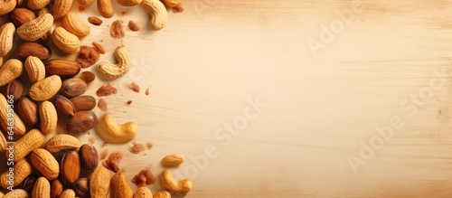 Brazilian candy pacoca is made primarily from peanuts and brown sugar isolated pastel background Copy space