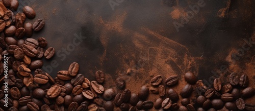 Background of cacao chips made from dark chocolate isolated pastel background Copy space