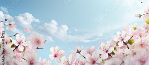 Blooms in the spring isolated pastel background Copy space