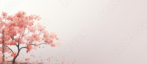 A type of tree with maple leaves isolated pastel background Copy space