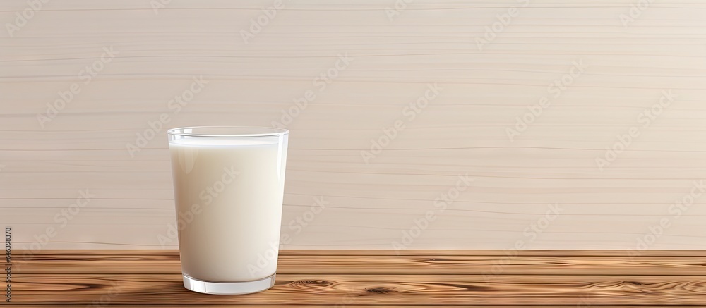 A glass of milk on a dark table Simplistic concept isolated pastel background Copy space A glass of milk on a dark table Simplistic concept isolated pastel background Copy space