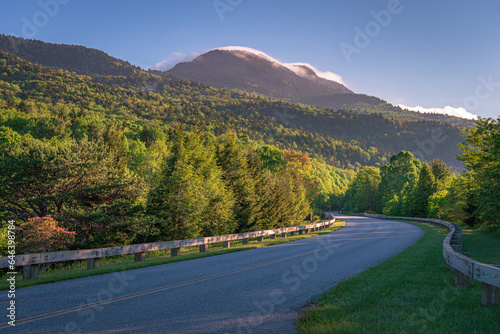 Beautiful scenery Grandfather Mountain from Blue Ridge Parkway, North Carolina.