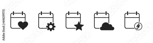 Callendar icon. Calendar planner icon collection. Reminder organizer event signs. Calendar notification icon. Business plan schedule. Stock vector