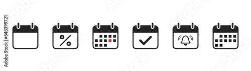 Callendar icon. Calendar planner icon collection. Reminder organizer event signs. Calendar notification icon. Business plan schedule. Stock vector