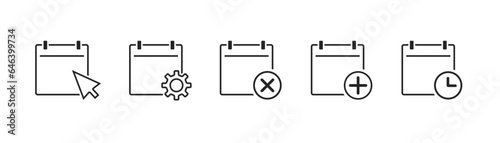 Callendar icon. Calendar planner icon collection. Reminder organizer event signs. Calendar notification icon. Business plan schedule. Stock vector