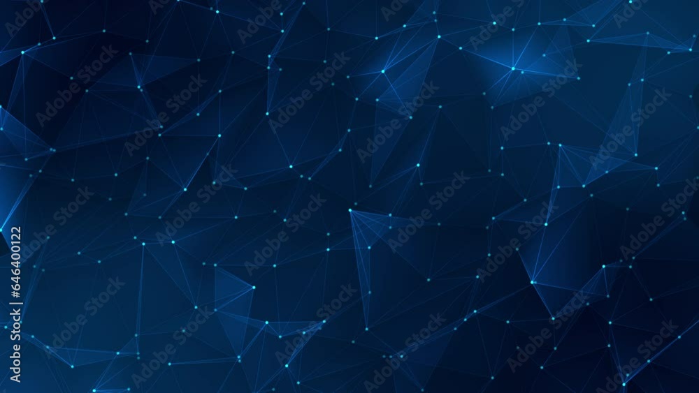 Digital blue background with dots and lines. Big data visualization. Network connection structure. 3D rendering.