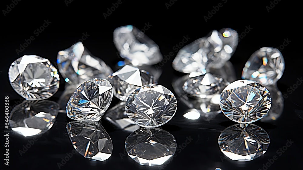 expensive cut diamonds are still present, with a white backdrop and ground reflections. expensive cut diamonds are still present, with a white backdrop and ground reflections.