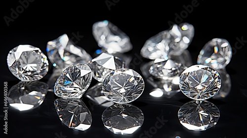 expensive cut diamonds are still present, with a white backdrop and ground reflections.