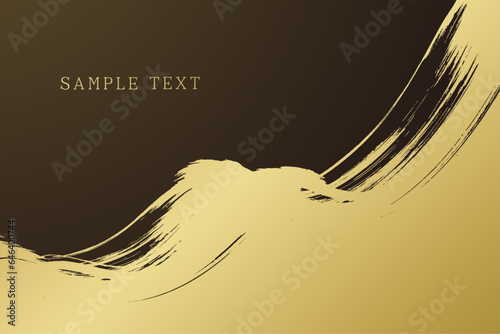 金色の筆で描いた和風のベクター背景素材