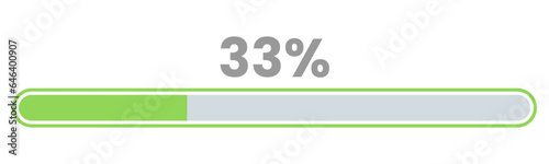 33% Loading. 33% progress bar Infographics vector, 33 Percentage ready to use for web design ux-ui