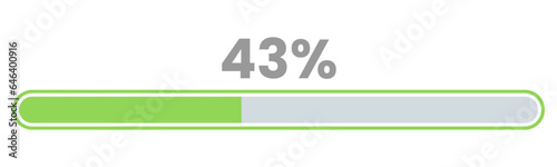43% Loading. 43% progress bar Infographics vector, 43 Percentage ready to use for web design ux-ui