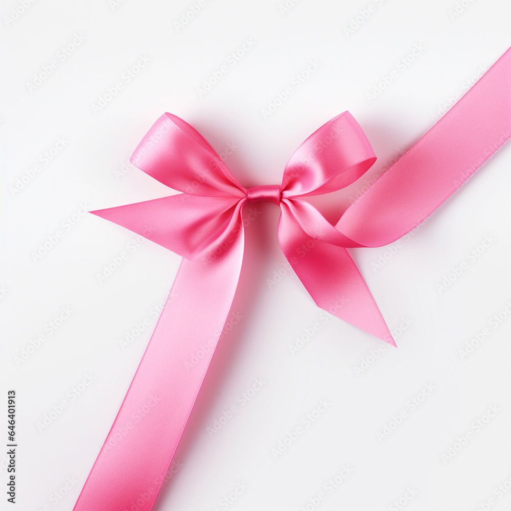 Pink ribbon on isolated background - ai generative