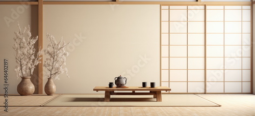 oriental japanese room. Hand edited generative AI.