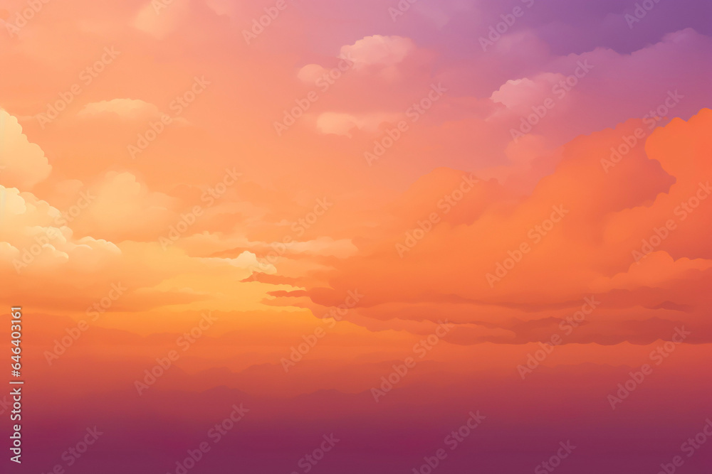 An abstract and colorful illustration of a sunset with vibrant warm colors