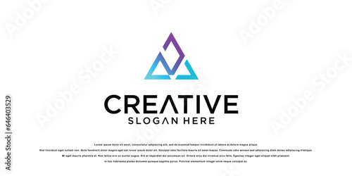 Creative triangle logo design with modern style| full color | premium vector