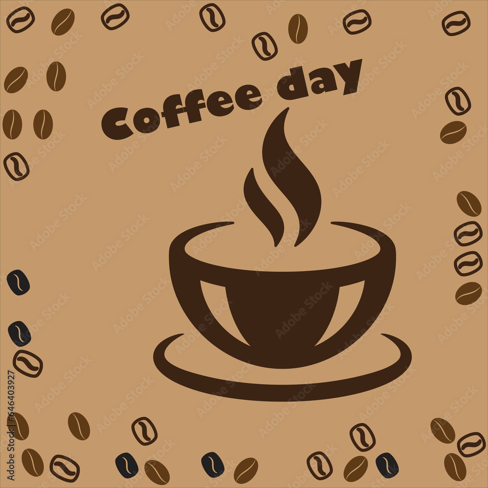 Obraz premium Coffee Doodles Seamless Pattern Stock Vector - Illustration of desser International Coffee Day Images Cup of coffee for International Coffee Day