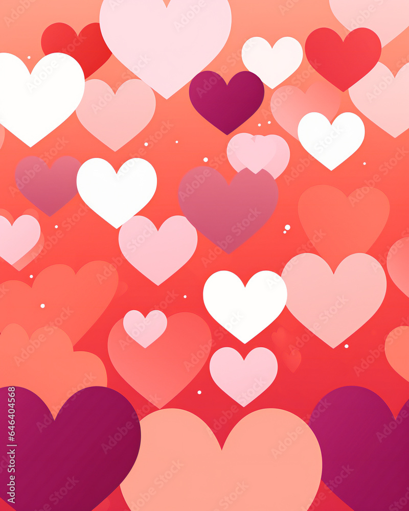 valentine hearts background. Romantic Atmosphere: Valentine Hearts Scattered on a Vibrant Background for Love and Celebration