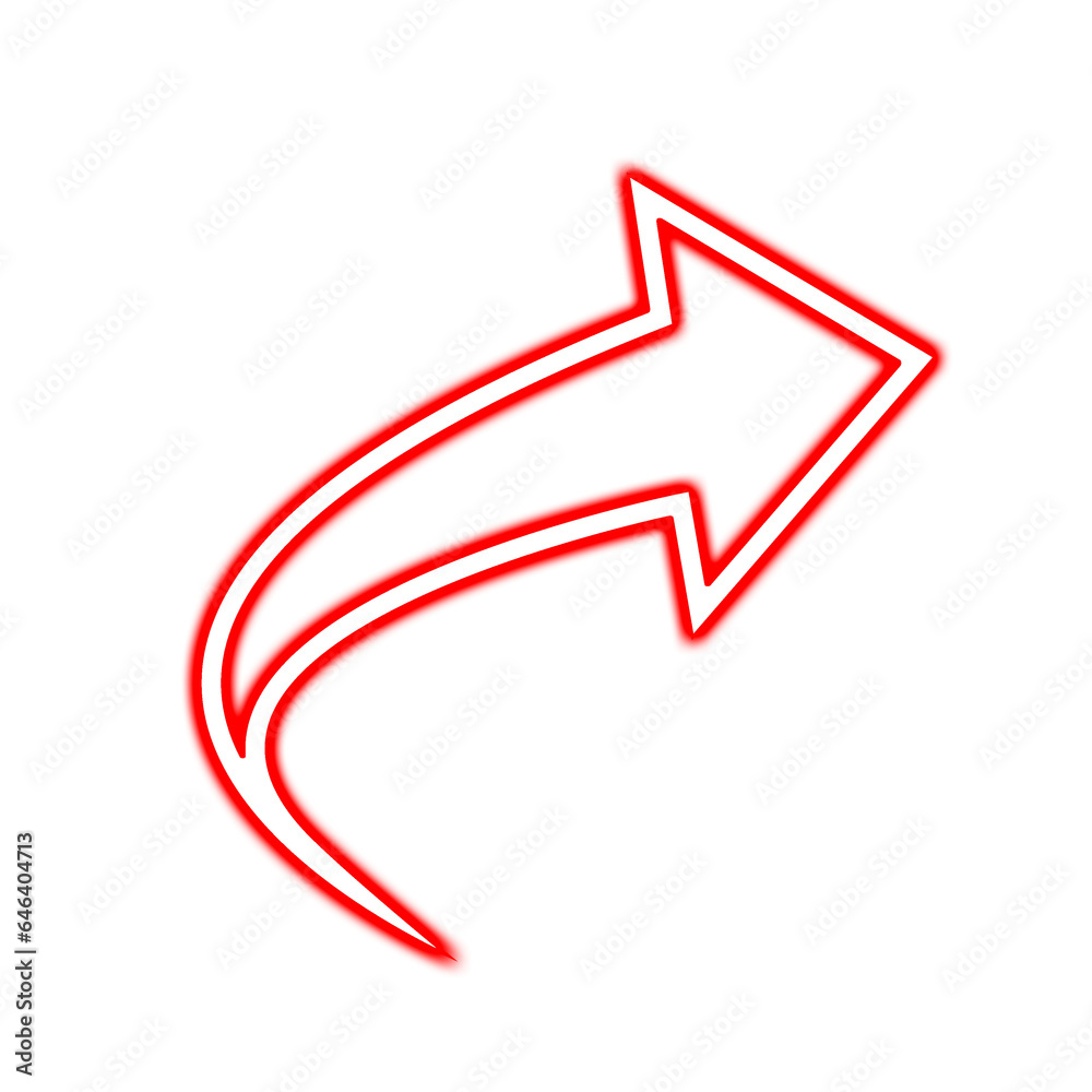 Neon red arrow pointer on a transparent background. Red symbol of all direction arrow. Glowing signs best for social media, pointing, chart, success, stock market graphics. Neon red arrow pointer on a transparent background. Red symbol of all direction arrow. Glowing signs best for social media, pointing, chart, success, stock market graphics.