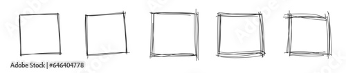 doodle square frame hand drawing border pencil sketch border scribble