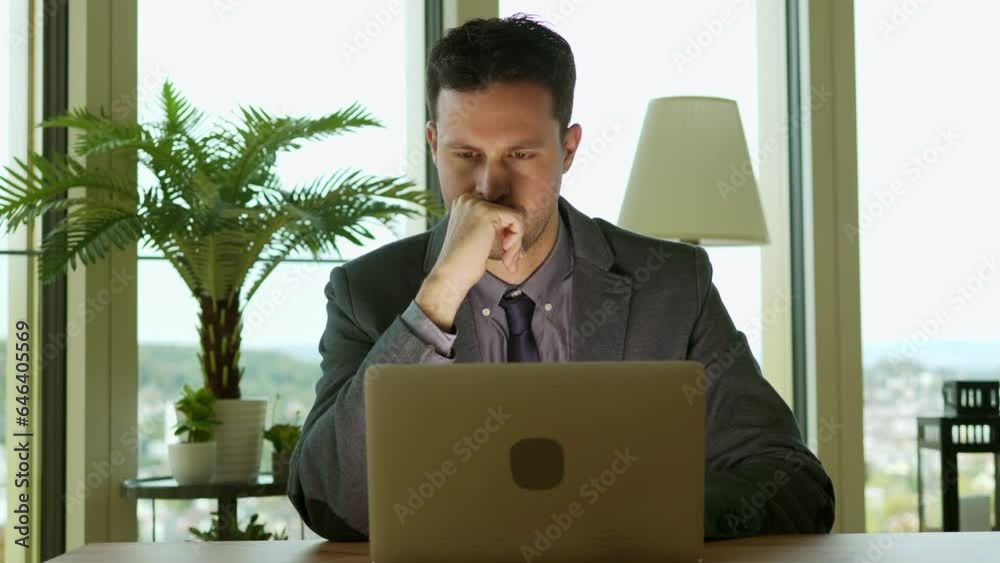 Businessman Working on Computer Desk Office Work Space Businessman Working on Computer Desk Office Work Space