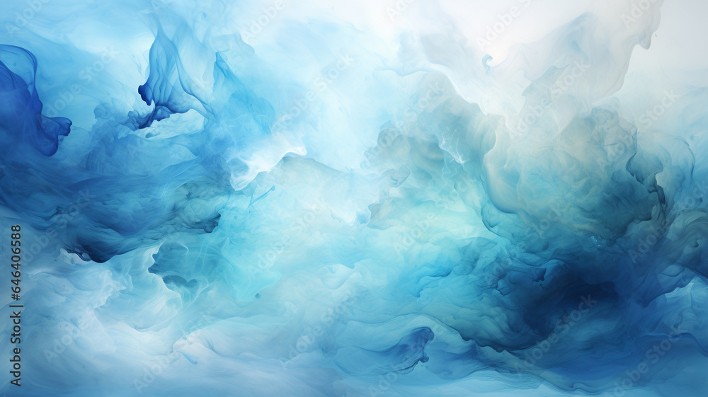 Naklejka premium Abstract blue watercolor background.Hand painted watercolor. Generative AI