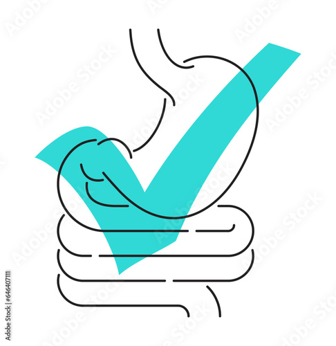 Digestive tract with check mark