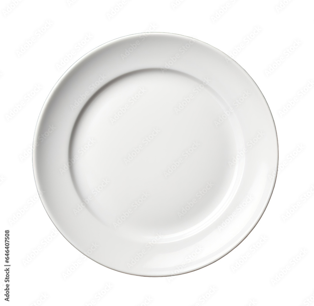 Empty white plate isolated on transparent background. PNG file, cut out Empty white plate isolated on transparent background. PNG file, cut out