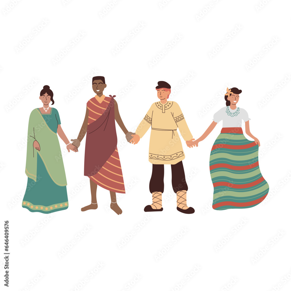 International People's Friendship Flat Characters International People's Friendship Flat Characters